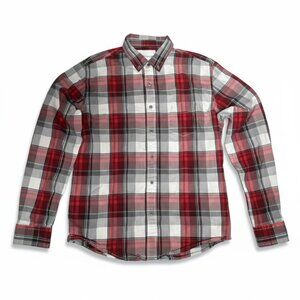Aeropostale mens long sleeve windowpane plaid flannel button down shirt large